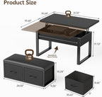 Lift Top Coffee Table with Storage Bench, Black