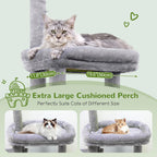 Globlazer Maine Coon Cat Tower for Indoor Adult Cats, F50, Light Grey