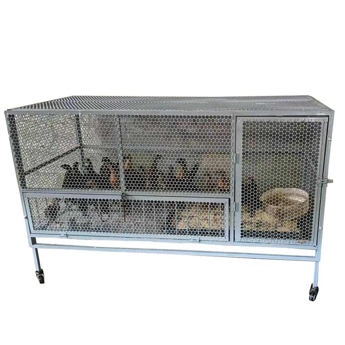 Large Chicken Coop Rabbit Hutch Outdoor Yard Poultry Cage and Run Hen Duck Coop with Removable Tray for Various Pets(Size:39.37x23.6x28.7in)