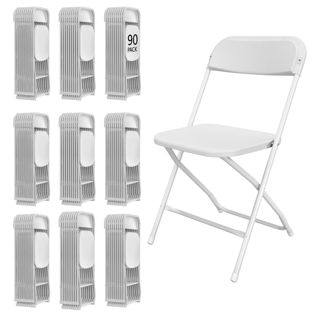 10 Pack White Folding Chairs for School Events Wedding Party Picnic