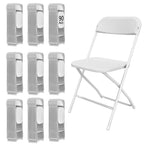 10 Pack White Folding Chairs for School Events Wedding Party Picnic