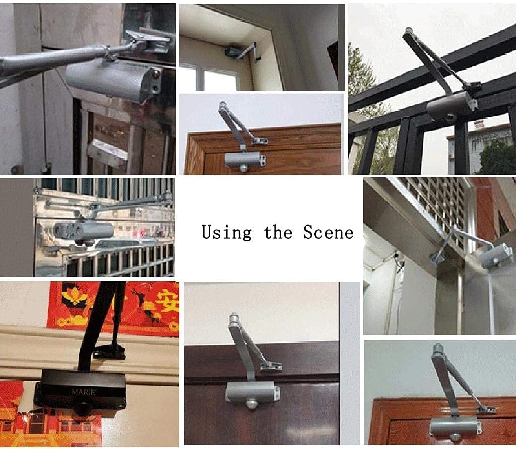 Automatic Door Closer, Spring Hydraulic Door Closure, Residential and Commercial Adjustable Spring Hydraulic Door Closer, 3 Colors (Color : A) (C)