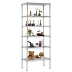 FDW | 6-Tier Wire Shelf with Wheels | 45" x 18" x 82" | Chrome