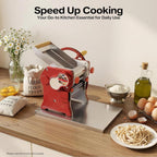 Manual Pasta Maker Machine,Stainless Steel Roller Pasta Maker with 0.5-5mm Adjustable Thickness,Noodle Cutter Perfect for Dumpling Wonton Wrappers Noodles