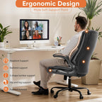 Sweetcrispy Computer Desk Chair, Lumbar Support Video Game Chair PU Leather