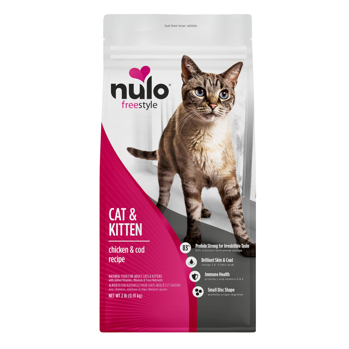 Nulo Freestyle Cat & Kitten Dry Food - Chicken & Cod Recipe, High Protein Grain Free Cat Food, Natural Kibble with Probiotics & Omega Fatty Acids, 14lb Bag