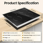 4 Burner Electric Cooktop, Electric Stove Hot Plate Portable Stove Top