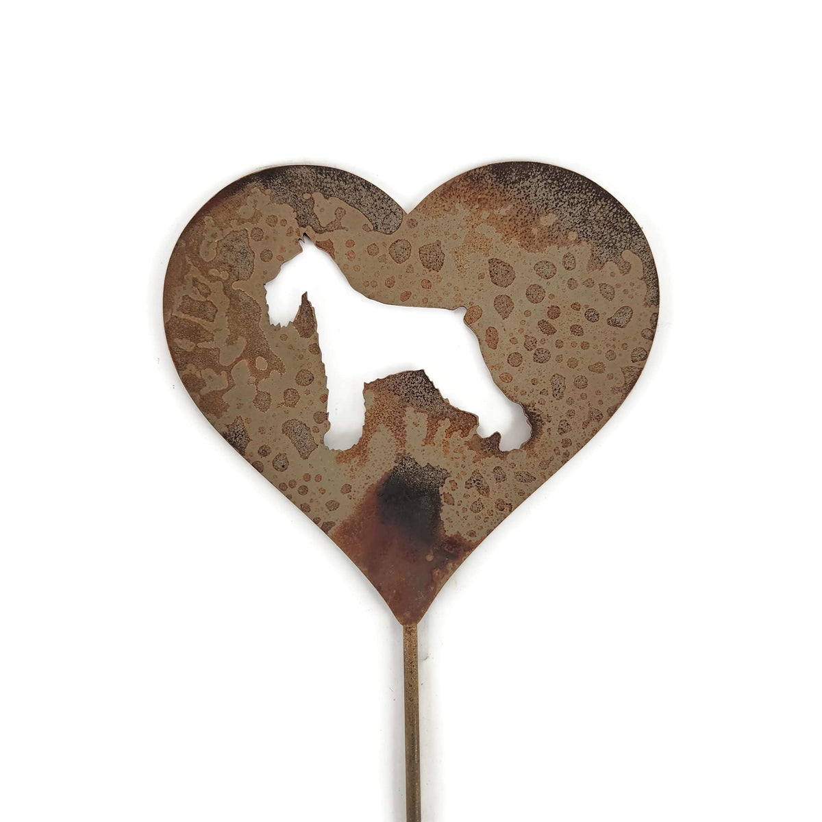 Pet Dog, Cat, Rabbit or Bird Keepsake Memorial Heart Garden Stake 20 to 28 Inches Tall (Large Heart, 28" Tall, Yorkie Yorkshire Terrier, Naturally Rusted)