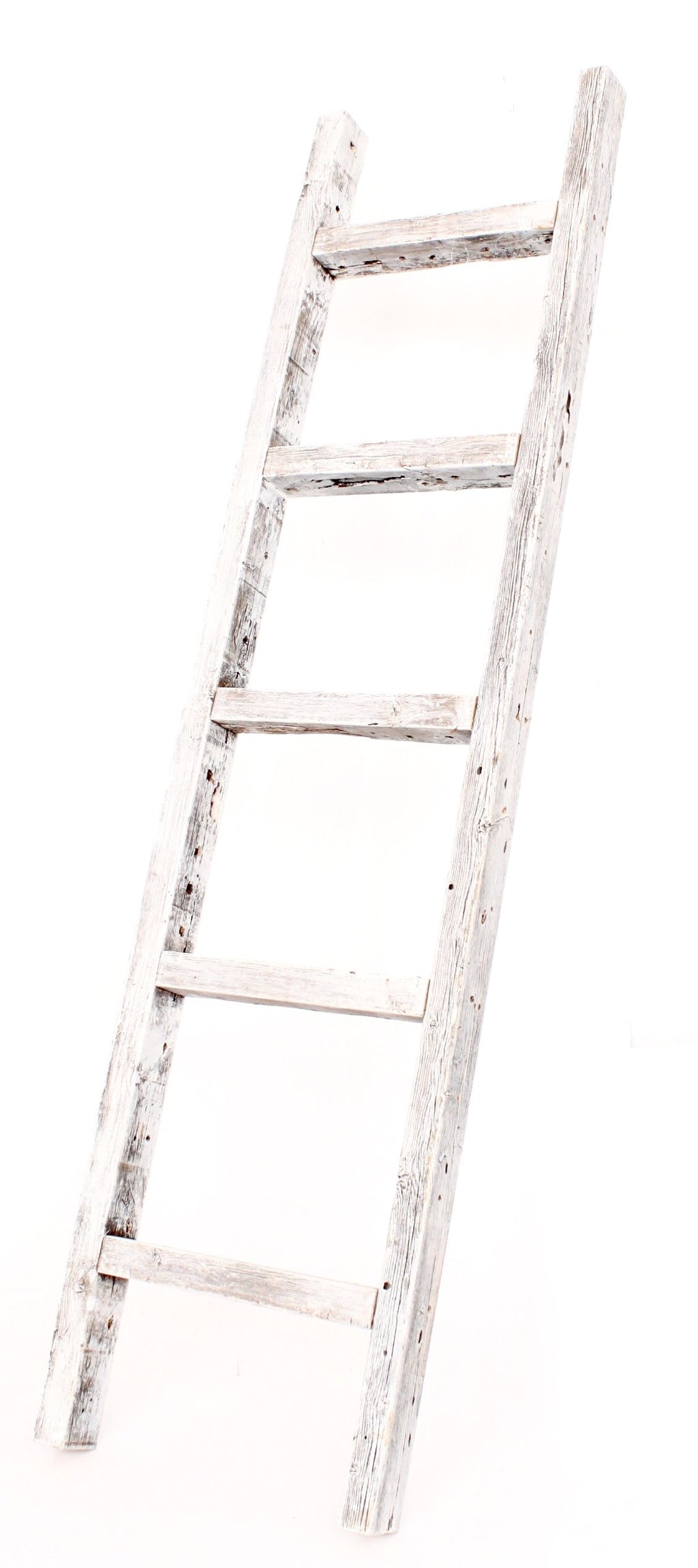 BARNWOODUSA 5 FT Decorative Ladder, Reclaimed Wood Ladder - Smoky Black