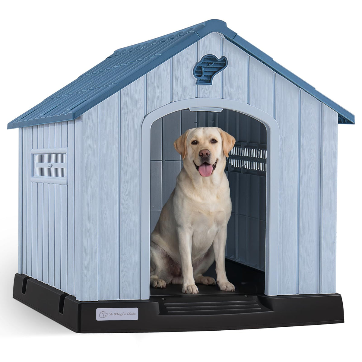 LEMBERI Large Dog House, Indoor/Outdoor, Gray 38.8" L x 35" W x 37.4" H