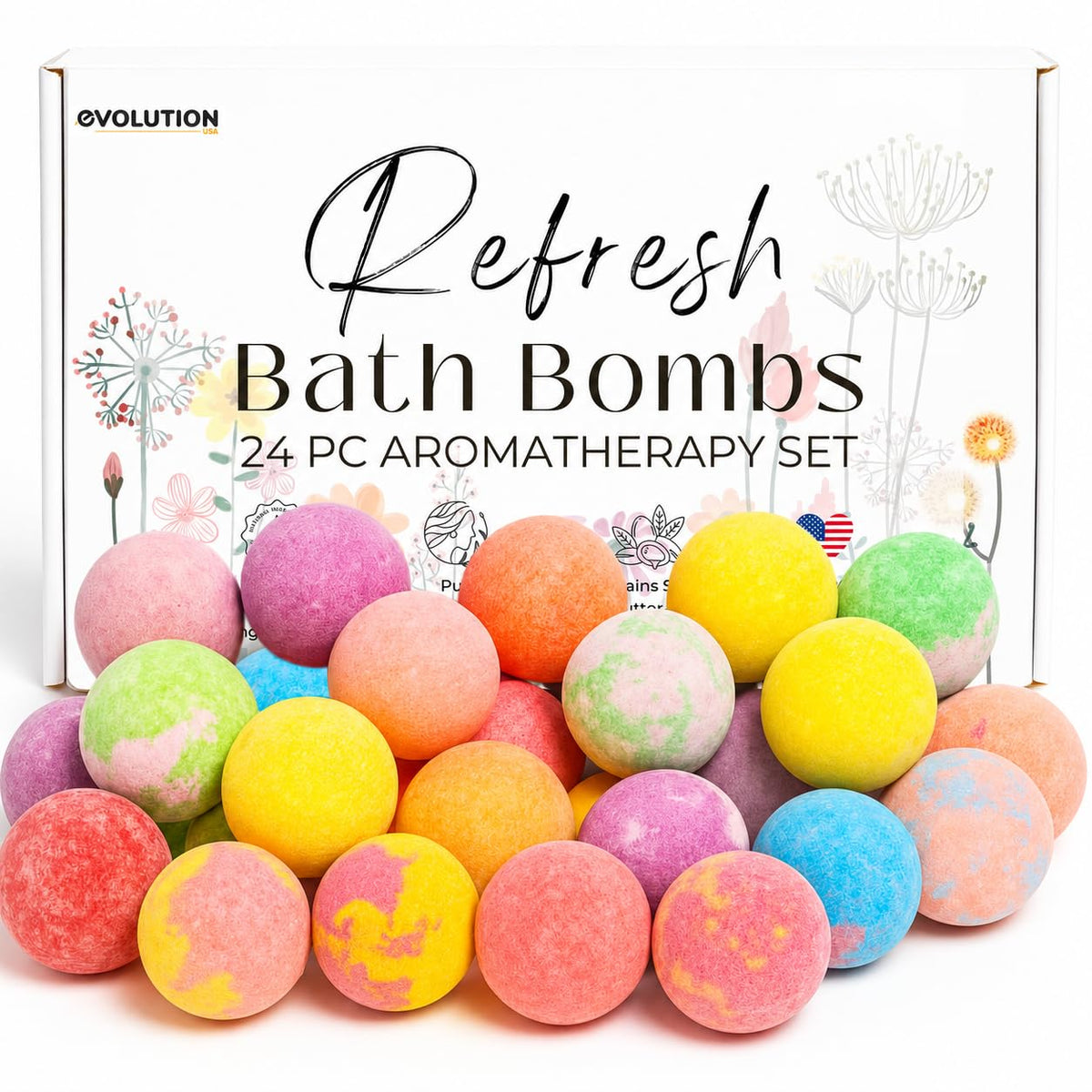 EvolutionUSA Black Epic Superhero Bath Bombs for Kids, 6 Super Hero Bath Bombs with Toy Inside Bathbombs, Organic Bathbomb with Surprise Inside, Bath Balls, Fizzy Superhero Bath Ball