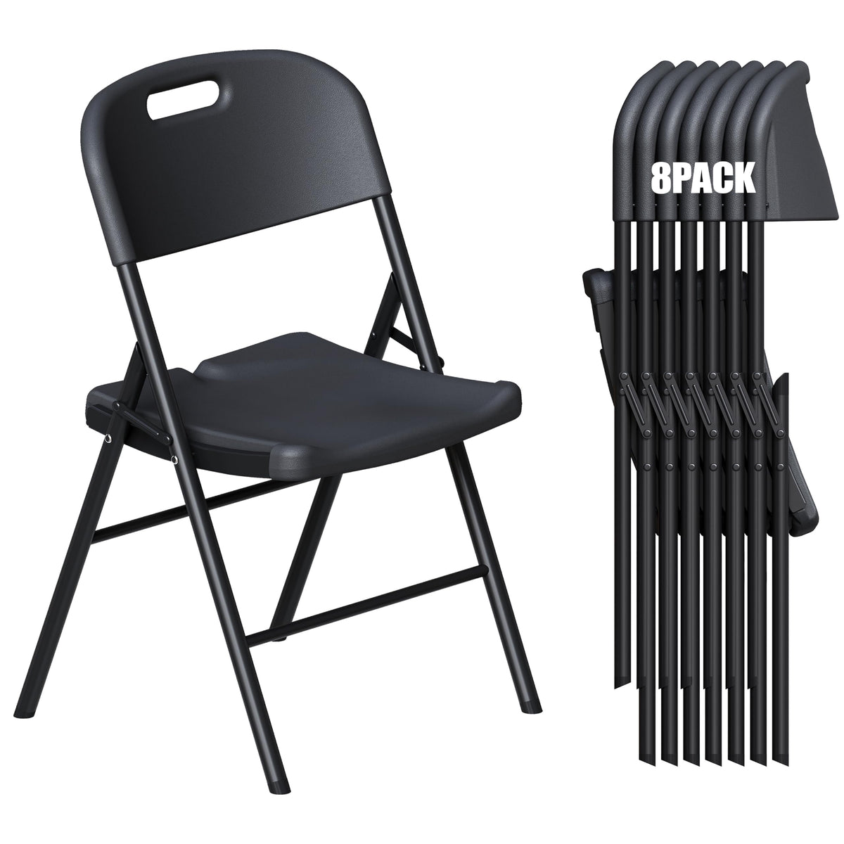 10 Pack White Folding Chairs for School Events Wedding Party Picnic