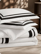 Bedsure PureWoven 100% Cotton Percale Duvet Cover King, Rope Weave, White