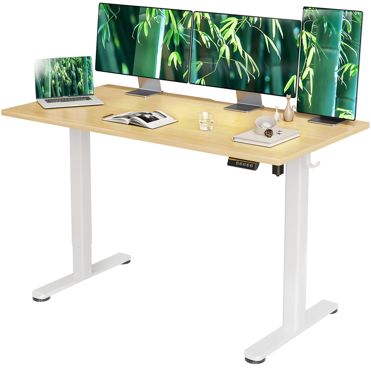Claiks Electric Height Adjustable Standing Desk, 32x19 Inch, Nature