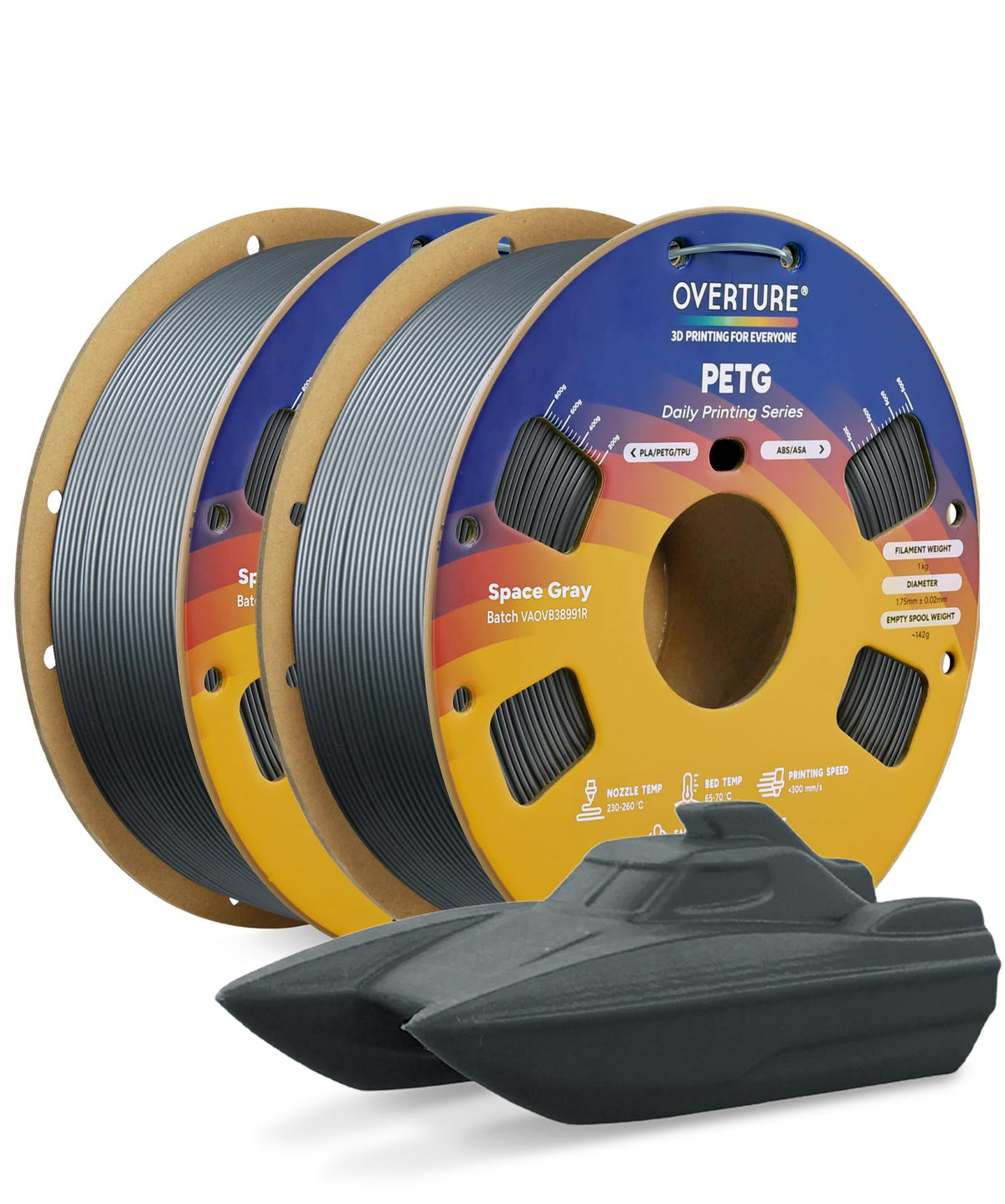 OVERTURE 10KG Bundle High Speed PETG Filament 1.75mm, 3D Printer Filament