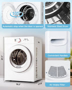 Feelfunn 1020W Portable Clothes Dryer with 4 Automatic Drying Modes