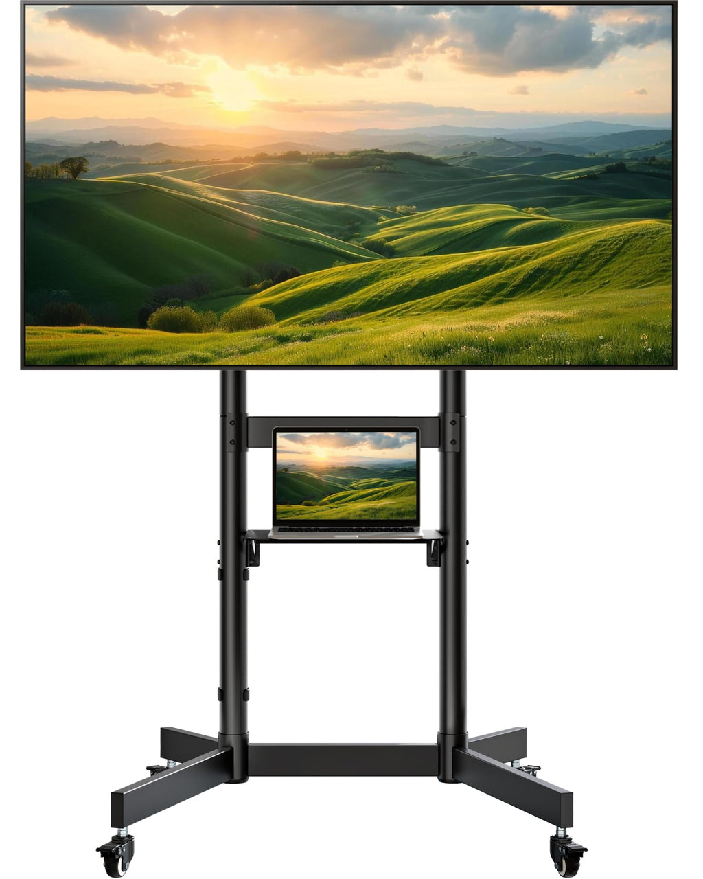 Heavy-Duty Rolling TV Stand for 32-85" TVs, 187 lbs