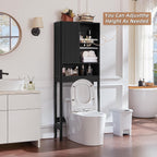LEYAOYAO 68" Modern Fluted Over The Toilet Storage Cabinet, a Sliding Door