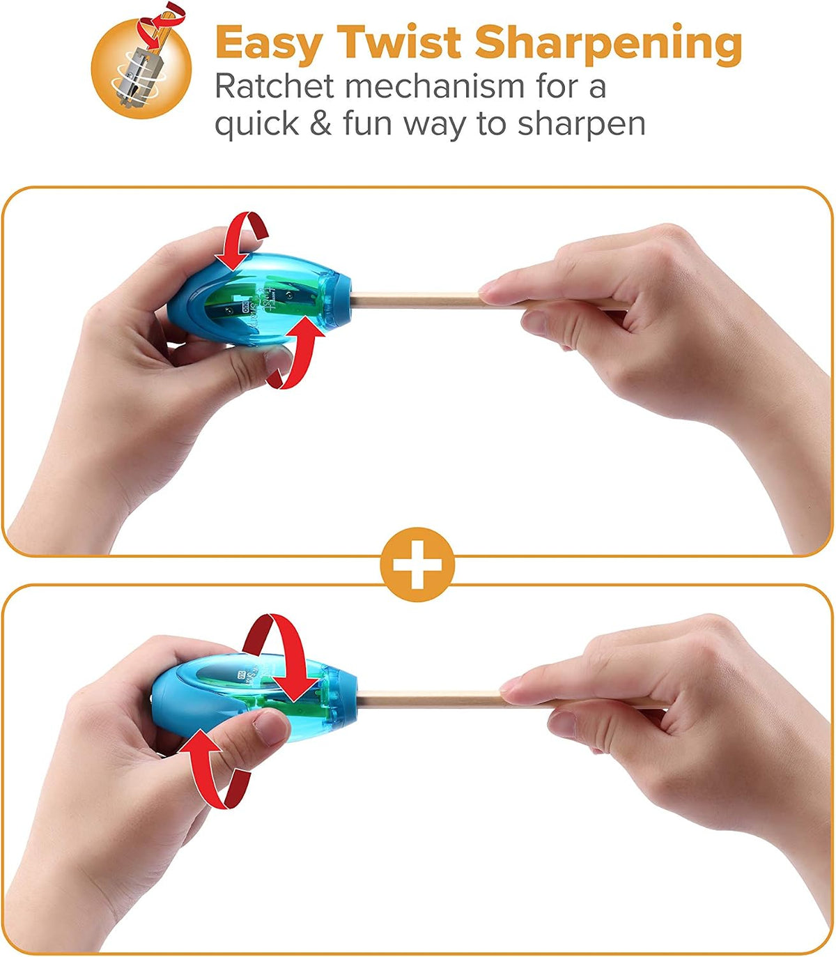 Bostitch Manual Pencil Sharpener | Double Hole | Tip Saver Technology | With Shavings Drawer | Assorted Colors, Pack of 36