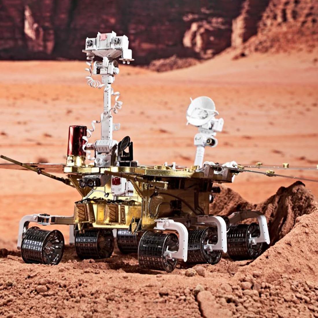 3D Metal Puzzle Space Rover Model Kit, 281PCS 1/23 Scale DIY Assemble Steampunk Mechanical Mars Rover Model, Creative Handcrafted Metal Art Craft Desktop Display & Decoration for Adults