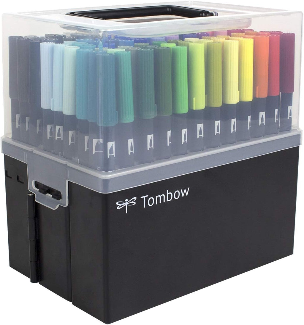 Tombow 56179 Dual Brush Pen Art Markers, 108 Color Set + Marker Case