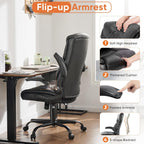 Sweetcrispy Computer Desk Chair, Lumbar Support Video Game Chair PU Leather