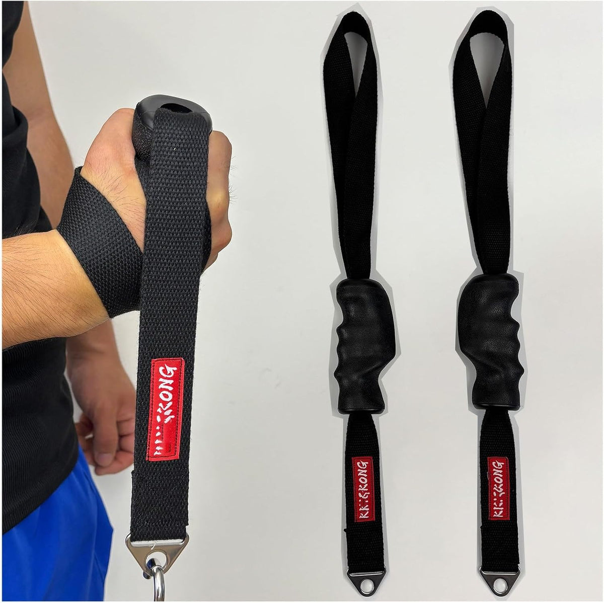 Ergonomic Handle Grip Wrist Pronation Supination Training Strap for Arm Wrestling, Arm Forearm Biceps Workout Tool Bionic Hand Belt for Cable Machine and Free Weight