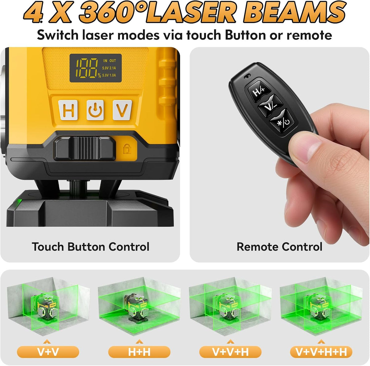 16 Lines Laser Level with Tripod, 4 X 360° Self Leveling for Construction