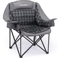 2 Pack Oversized Camping Chair for Adults, Portable Heavy Duty Padded Outdoor Chairs with Phone Pouch and Side Cup Holder for Camping, Fishing, Beach, Sports, Supports 500lbs