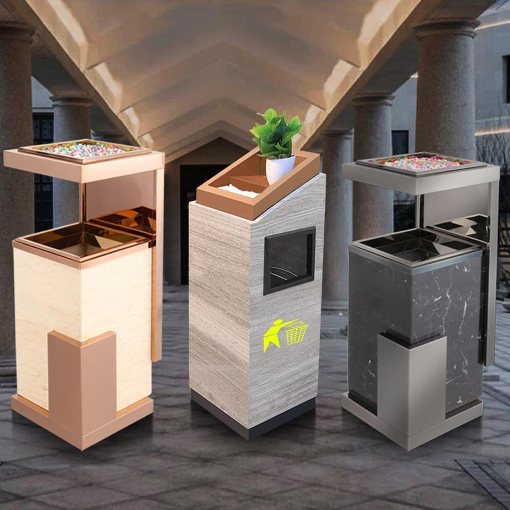 Outdoor Standing Ashtray Hotel Lobby Marble Trash Can With Ashtray(C)
