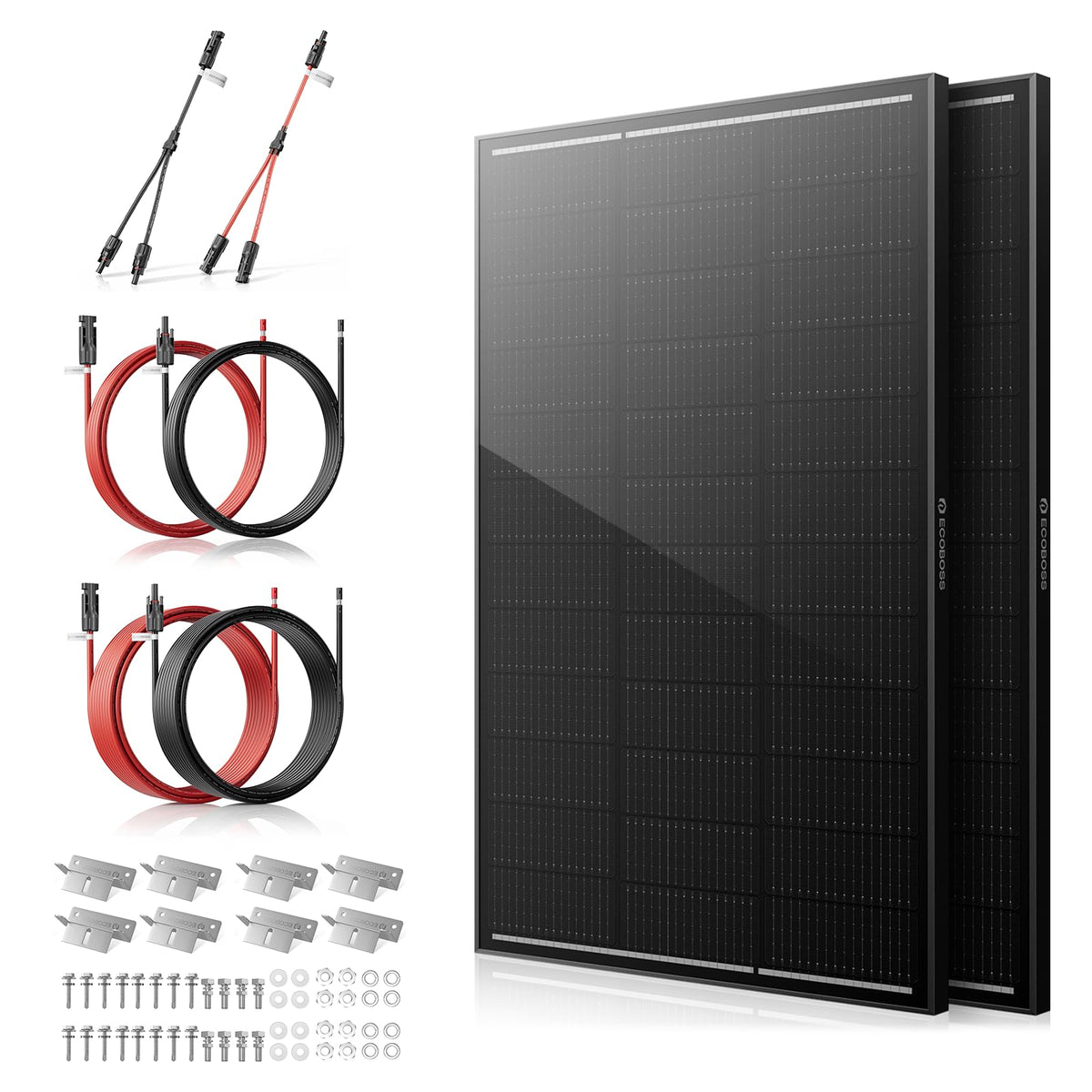 200W Solar Panel Kit,100W Solar Panel,Brackets,2.5m Cable,6m Cable