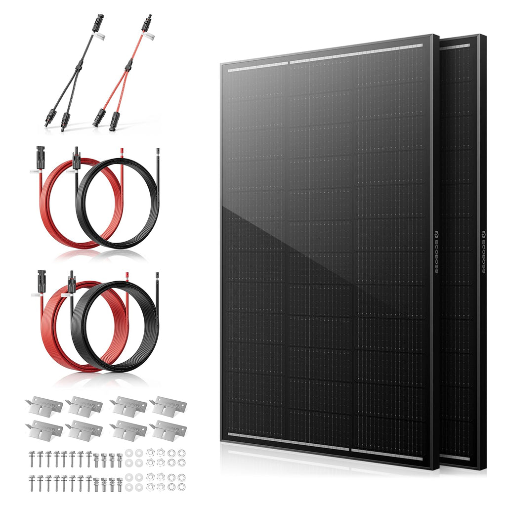 100W Solar Panel Kit,4pcs Brackets,2.5m Cable,6m Cable
