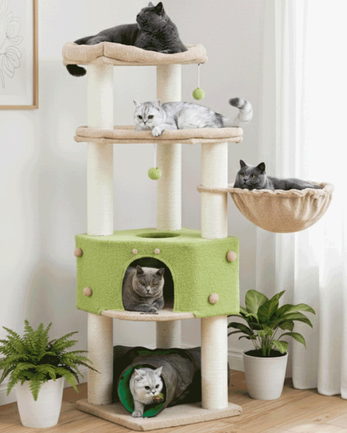 Cat Tree for Indoor Cats Large Adult, 84 in Extra Tall Heavy Duty Cat Tower