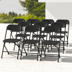 10 Pack White Folding Chairs for School Events Wedding Party Picnic