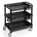 ELAFROS 3-Shelf Heavy Duty Rolling Utility Cart, 32.4 x 18.3 in