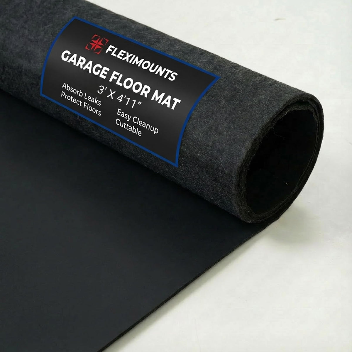 FLEXIMOUNTS 22x9 Ft Extra Large Garage Floor Mat - Waterproof Oil Absorbent Surface, Stay-in-Place Garage Flooring Roll for Under Car (Includes Double Sided Tape)