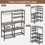 L-Shaped Bakers Rack with Power Outlets