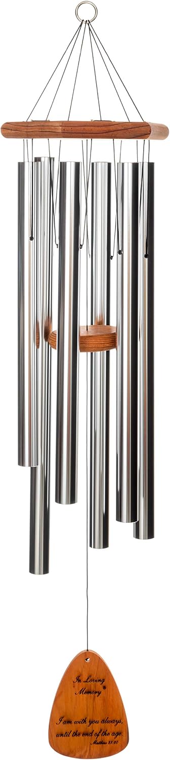 In Loving Memory 35-inch Windchime, Silver w/I am with You Always…