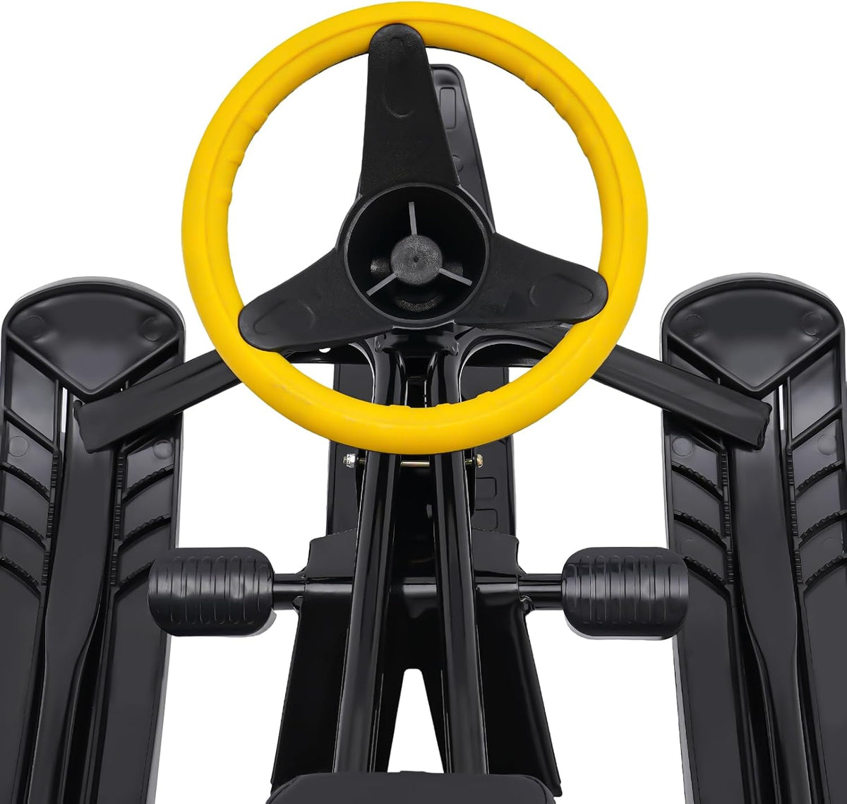 Ski Sled Slider Board, Twin Brakes Sled Snow Scooter with Flexible Steering Wheel, Heavy-Duty Snow Bike for Kids Age 3-15, Load-Bearing Capacity 220.5lbs