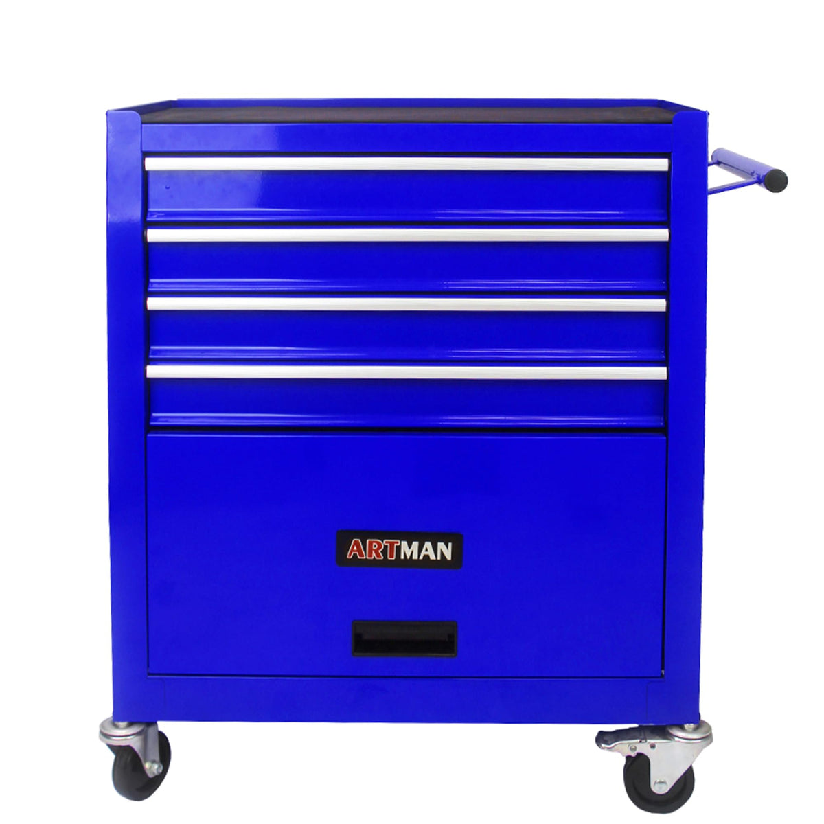 4-Drawer Tool Cart on Wheels, Drawers Rolling Tool Chest with 1 Cabinet, Mobile Trolley Organizer Tools Box with Locking Wheels & Ball Bearing Drawers for Garage,Warehouse,Repair Shop (Blue)