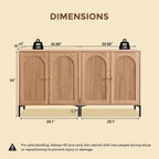 IFGET 61.75" W Modern Arched Sideboard Buffet Cabinet with Storage, Natural