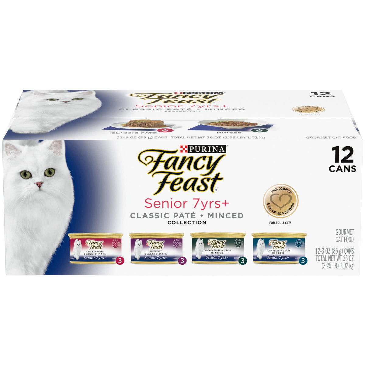 Fancy Feast Purina Gravy Lovers Poultry and Beef Grilled Gourmet Wet Cat Food Variety Pack - 3 oz. Cans,(Pack of 60)