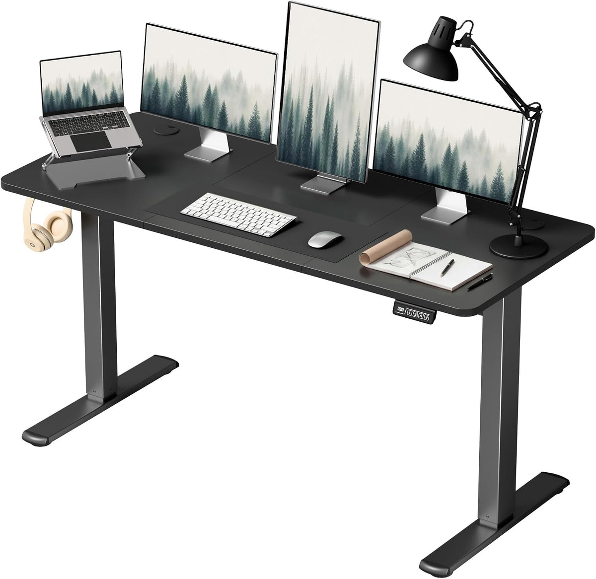 Furmax 55 Inches Electric Height Adjustable Standing Desk Home Office Desk