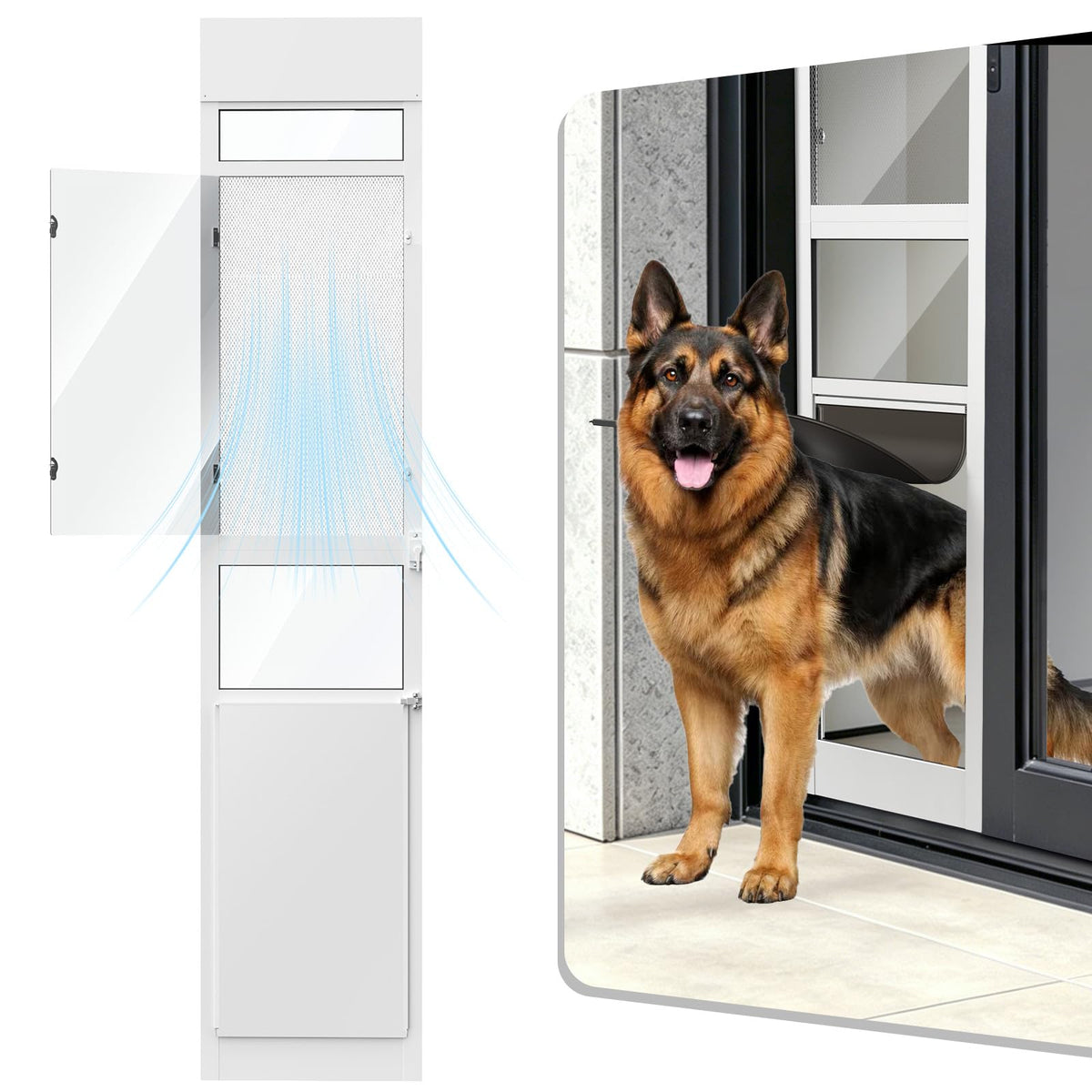 Medium Doggy Door for Sliding Glass Door with Screen Design