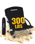KingCamp Low Beach Chairs 2 Pack, Folding Portable High Back Chair