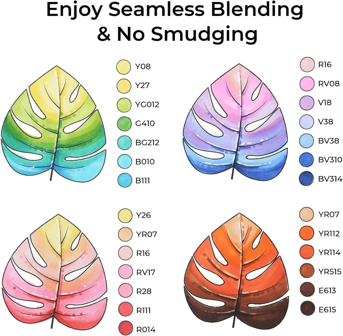 Ohuhu Alcohol Markers 200 Colors Chisel& Fine for Adult Coloring Refillable
