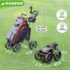 EASEGO Golf Push Cart 4 Wheel : Golf Walking Cart Golf Caddy Pull Carts