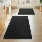 Upgraded Waffle Bath Mat Set of 2 Absorbent Bathroom Mat 18"x30" + 24"x48"