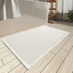 Upgraded Waffle Bath Mat Set of 2 Absorbent Bathroom Mat 18"x30" + 24"x48"