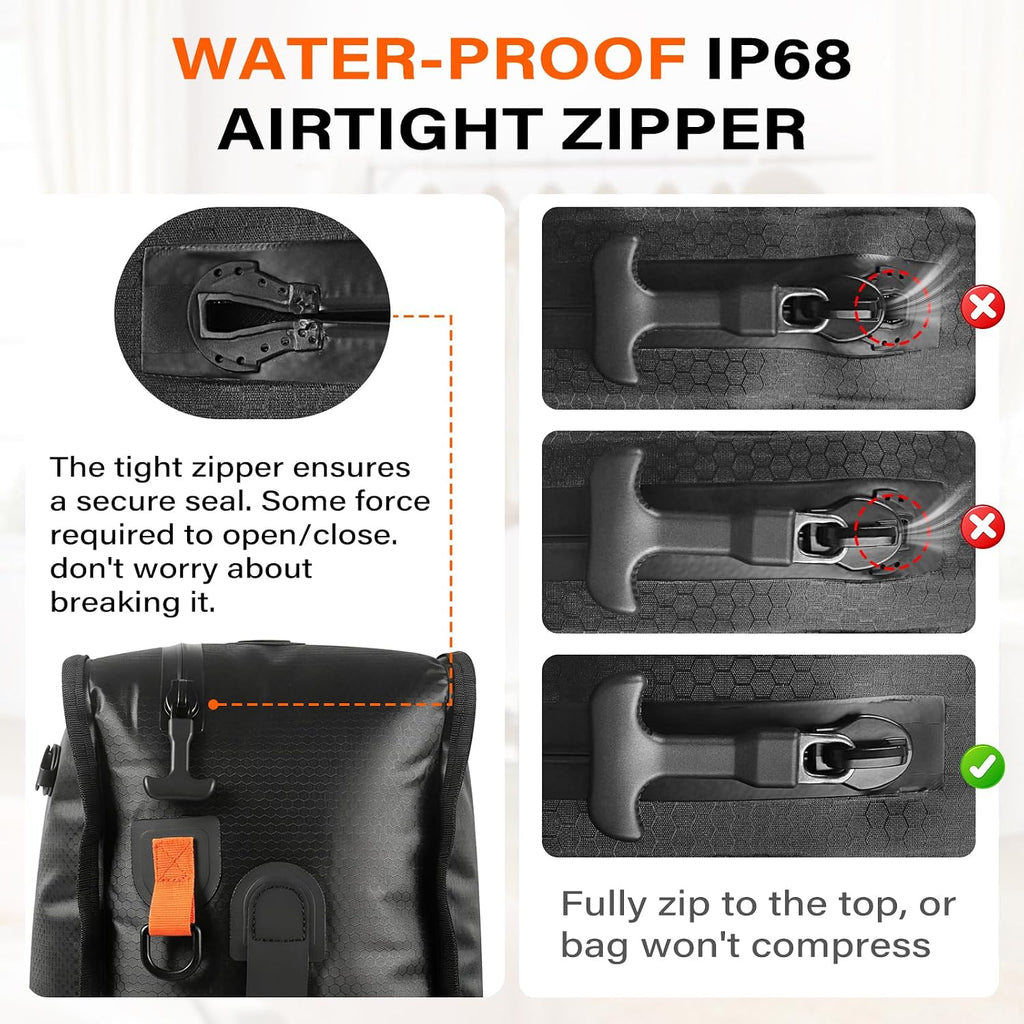 2 Pack with Vacuum Travel Bag for Suitcase, 30L Overpack Vacuum Bags w/Pump
